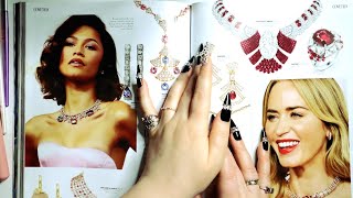 ASMR Magazine Cover Tapping Page Turning ✨ Celebrities Face Tracing Brushing ✨ Whispering [upl. by Murdock902]