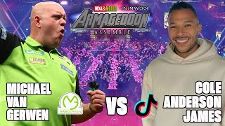 Michael Van Gerwen vs Cole Anderson James Darts match montage [upl. by Flori880]