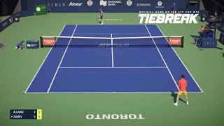 TIEBREAK  Alexander Zverev Vs Carlos Alcaraz I Toronto Masters I Expert Difficulty PS5 [upl. by Sivie]