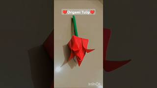 origami Tulip❤️❤️ by crafteraamira😊 shorts viralshorts AamiraMatin [upl. by Stanhope442]