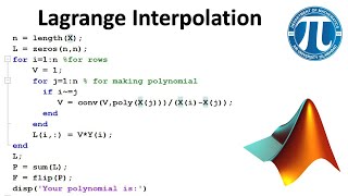 Lagrange Interpolation MATLAB code Short amp Easy Explanation [upl. by Savil]