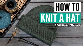 How to knit a hat for beginners with circular needles 5 easy steps [upl. by Hervey907]