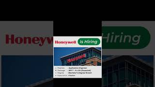 HONEYWELL HIRING 2024ANY GRADUATES B TECHFRESHERS ELIGIBLE [upl. by Ainerol]