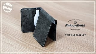 LeatherCraft Making a Trifold wallet  DIY wallet  PDF pattern [upl. by Thomasine]