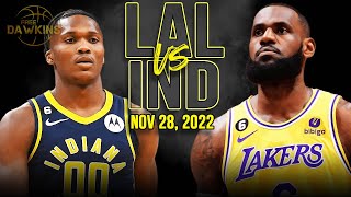 Los Angeles Lakers vs Indiana Pacers Full Game Highlights  Nov 28 2022  FreeDawkins [upl. by Ycak]