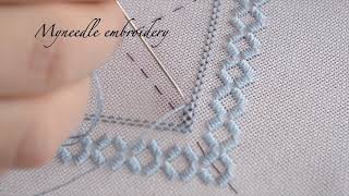 Double cable stitchHardanger embroidery process [upl. by Nella]