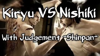 Yakuza Kiwami Kiryu Vs Nishiki But With Judgement Shinpan [upl. by Conyers]