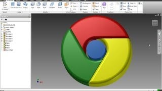 Autodesk Inventor 2015 Tutorial  3D Google Chrome Icon [upl. by Sukramed277]