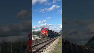 CN 401 with a EXIC leader at Mcmasterville station back in August railroad train cnrailway [upl. by Letnom]