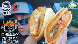 Taco Bell® Cantina Crispy Chicken Cheesy Street Chalupa Review 🐔🧀🛣️🥙  theendorsement [upl. by Anaila801]