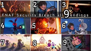 FNAF Security Breach all 9 endings [upl. by Ezarras]