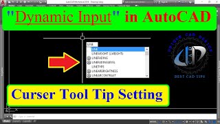 Autocad dynamic input what is dynamic input in AutoCAD How to control Dynamic input tool tip [upl. by Leicester]