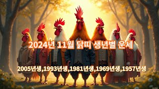 2024년 11월 닭띠 생년별 운세  개운 방법 이전달과 달라지는점 [upl. by Sofko]