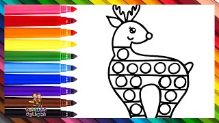 Dibuja y Colorea Un Venado POP IT 🦌🔴🟠🟡🟢🔵🟣🌈 Dibujos Para Niños [upl. by Alegnad167]