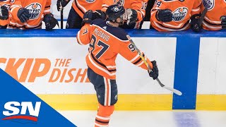 Connor McDavid Scores To Notch His First Career Playoff HatTrick [upl. by Annayd]