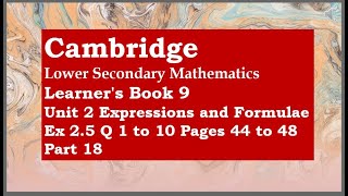 Part 18 Cambridge Lower Secondary Mathematics Learners Book 9 [upl. by Yhcir841]