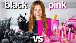 Eating amp Buying Everything in One Color ft epic pink room makeover [upl. by Marih]