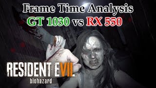 GT 1030 vs RX 550 Frame Time Analysis w G4560  Resident Evil 7 Biohazard FINDING MIA [upl. by Narok]