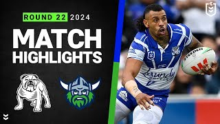 NRL 2024  Bulldogs v Raiders  Match Highlights [upl. by Carhart]