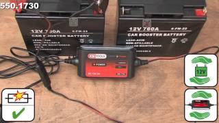 Anwendungsvideo Batterieladegerät 12V2A Batterieladegerät 126V  4A KS Tools 5501730 35 [upl. by Tterej]