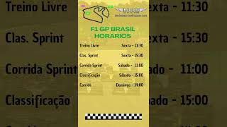 Horário GP BRASIL Fórmula 1 2024 🇧🇷 f1 formula1 f1horário horáriof1 gpBrasil [upl. by Hsuk679]