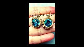 How to make rivoli beads earrings with bicone amp rondelle shorts [upl. by Xerxes]