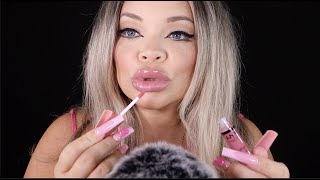 ASMR Lipgloss Application  Pumping  Mouth Sounds [upl. by Kendall]