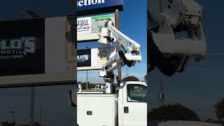 Bucket Truck operation and banner installation November 9 toy drive and cruise in Chester Virginia [upl. by Enasus]