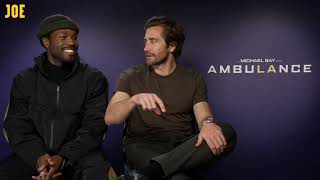 Jake Gyllenhaal amp Yahya AbdulMateen II on Ambulance Michael Bay amp favourite Friday night movies [upl. by Acissj]