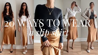 20 Slip Skirt Outfit Ideas  Styling Closet Essentials  Slow Fashion [upl. by Diver403]