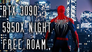 Marvels SpiderMan PC RTX 3090 Night Free Roam Gameplay 2k [upl. by Airotel]