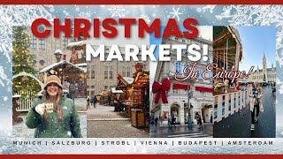 CHRISTMAS MARKETS IN EUROPE Munich  Salzburg  Strobl  Vienna  Budapest  Amsterdam  Castles [upl. by Negriv]