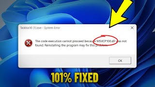 MSVCP100dll is missing amp was not found in Windows 11  10  8  7  How To Fix msvcp100 dll Error ✅ [upl. by Grimona]