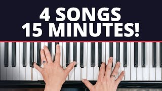 4 Easy Songs For Beginners Piano Tutorial [upl. by Anirdnajela]