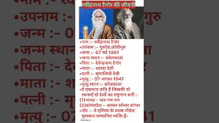 रवींद्रनाथ टैगोर की जीवनी  biography of Rabindranath Tagore biography short shorts shortsfeed [upl. by Alrad433]