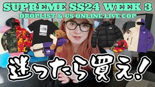 SUPREME SS24 WEEK 3 TNF COLLAB US ONLINE LIVE COP amp DROPLIST  シュプリームSS24 3週目ドロップリストUSオンラインチャレンジ＆状況 [upl. by Torrie]