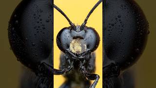 wasp closeup macro shot ✨  wildlife wasp macrophotography macro insects wildlifephotography [upl. by Buyers]