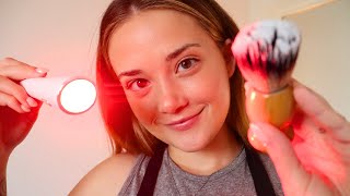 ASMR MENS SHAVE WASH amp CUT Roleplay Red Light Therapy Oil Temple Massage [upl. by Rumpf]