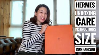 HERMES BIRKIN 25 UNBOXING  CARE INSTRUCTIONS SIZE COMPARISON [upl. by Ronni848]