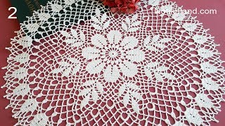 CROCHET How to crochet doily 2 EASY Tutorial Part 2 6 9 round [upl. by Lipcombe]