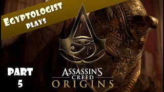 Egyptologist plays ASSASSINS CREED ORIGINS  Part 5 Defeating the Snake to earn a bath towel [upl. by Olnek]