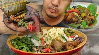 Naga indigenous food  gills mushroom chutney  Naga mukbang [upl. by Bunder]