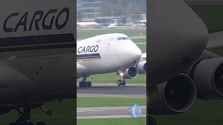 Singapore Airlines Cargo B747400Fs Super SOFT Landing  Amsterdam Schiphol Airport [upl. by Yeleek]