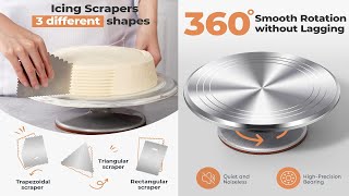 Aluminium Cake Turntable Set Baking Tools with Revolving 12quot Cake Stand for Decorating [upl. by Niwrad]