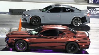 Hellcat Redeye vs Charger Scat Pack Widebody  muscle cars drag racing [upl. by Koch]