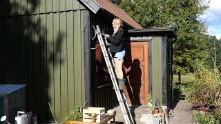 46 Shed done for autumn fixing outdoor lights and moving plants  Renovating small house myself [upl. by Kannav]