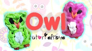 Owl Charm  Mini Figurine Rainbow Loom Tutorial [upl. by Inar]