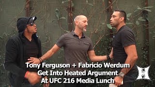 Tony Ferguson  Fabricio Werdum Get Into Heated Argument At UFC 216 Media Lunch HD [upl. by Sanez]