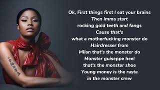 Monster  Nicki Minaj  Nickis verse  Lyrics [upl. by Rheinlander]