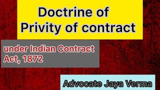 Doctrine of Privity of Contract and its case [upl. by Assira]